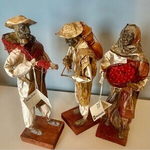 Vintage Set of 3 Mexican Paper Mache Folk Art Figures 
14” Imported Mexico